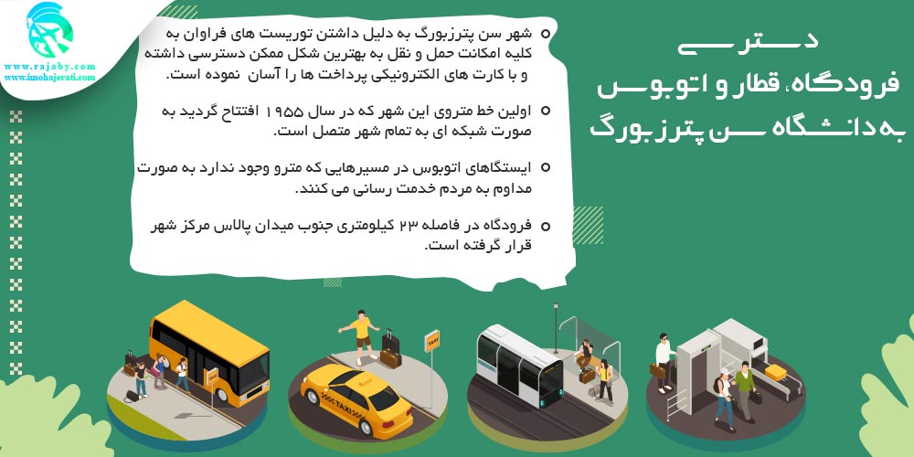 دانشگاه ایالتی سن پترزبورگ روسیه دسترسی فرودگاه ؛ قطار ، اتوبوس به دانشگاه سن پترزبورگ