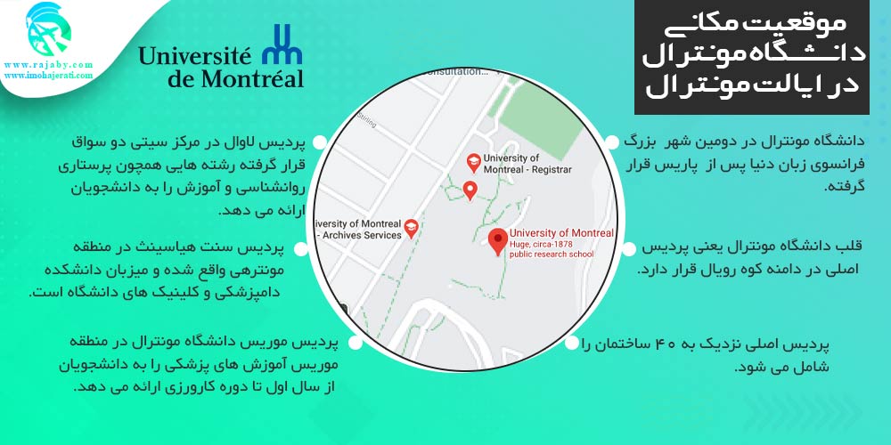 دانشگاه مونترال Montreal کانادا موقعیت مکانی دانشگاه مونترال