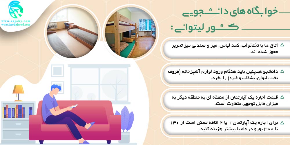 تحصیل در لیتوانی خوابگاه های دانشجویی لیتوانی