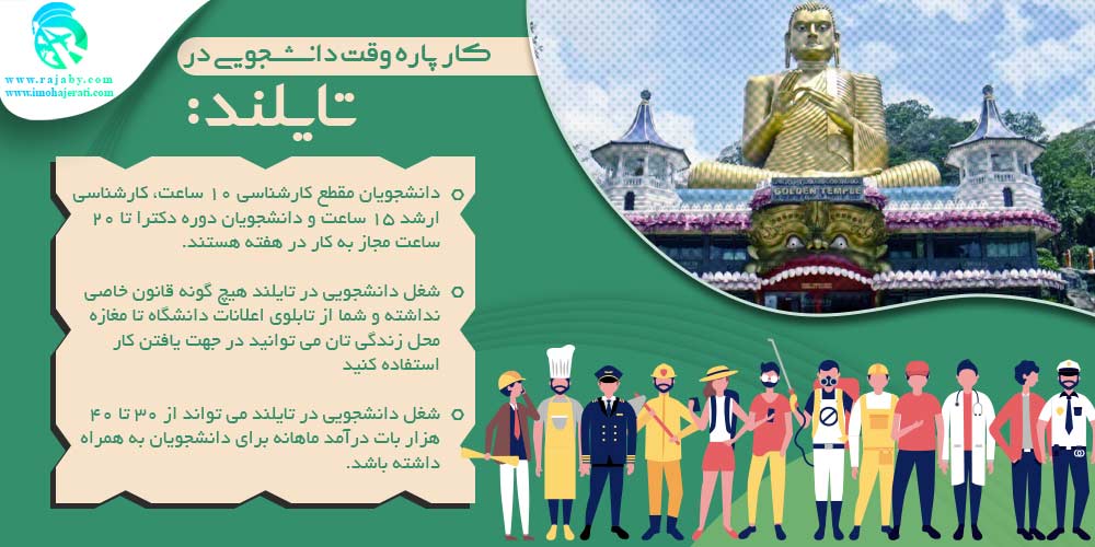 تحصیل در تایلند كار پاره وقت دانشجويی در تایلند
