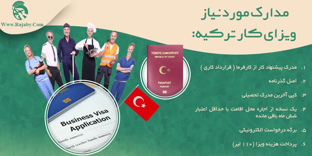 کار در ترکیه مدارک مورد نیاز ویزای کار ترکیه