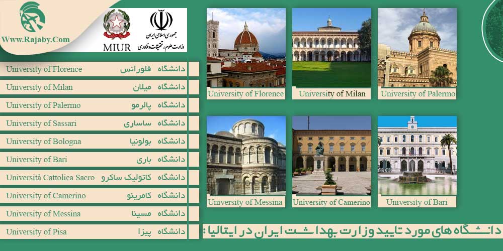 تحصیل پزشکی و دندانپزشکی در ایتالیا دانشگاه های مورد تایید وزارت بهداشت ایران در ایتالیا