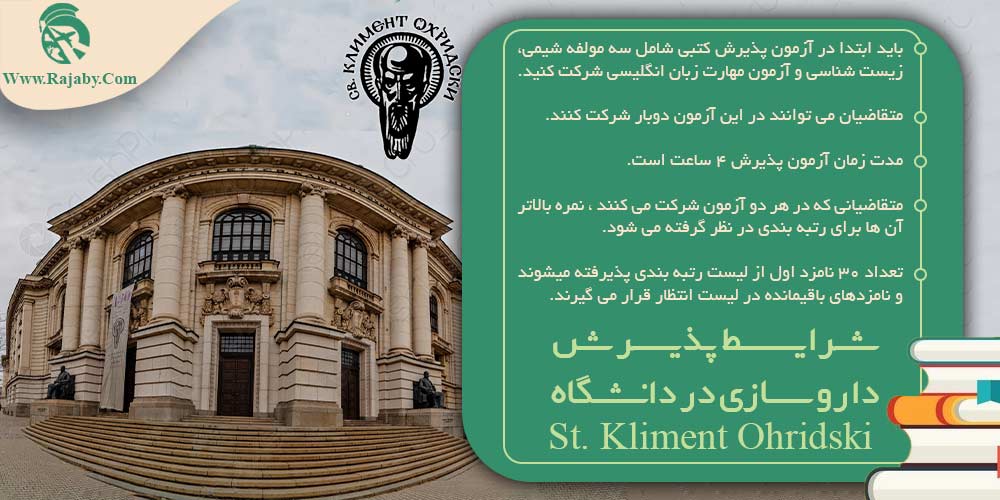 تحصیل رشته داروسازی در بلغارستان شرایط پذیرش داروسازی در دانشگاه St. Kliment Ohridski