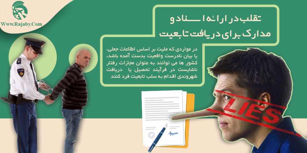 موارد سلب تابعیت در کشور های مختلف تقلب در ارائه اسناد و مدارک برای دریافت تابعیت