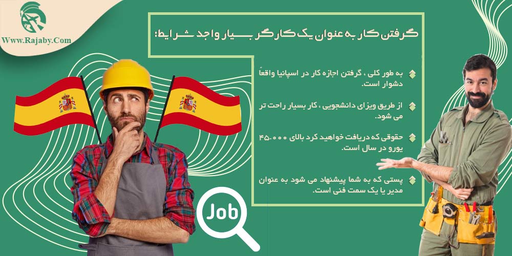 کار در اسپانیا گرفتن کار به عنوان یک کارگر بسیار واجد شرایط