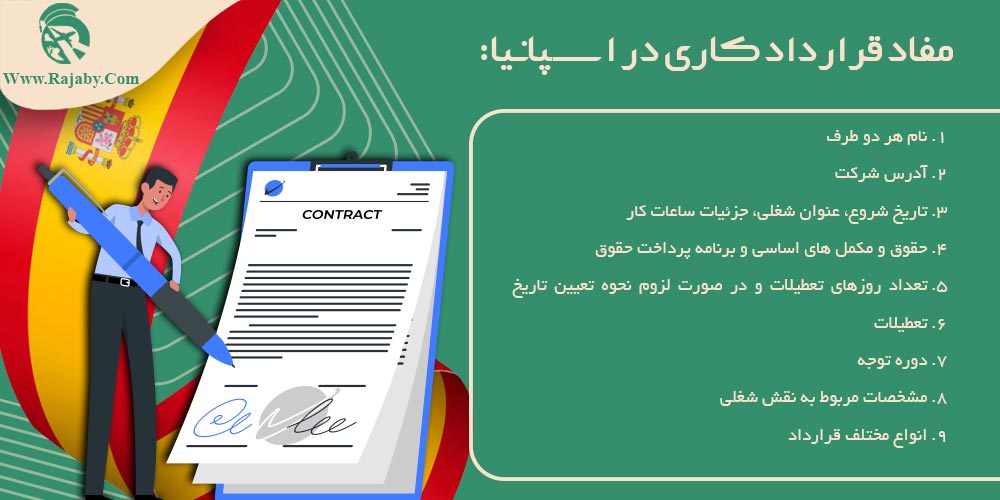 کار در اسپانیا مفاد قرارداد کاری در اسپانیا