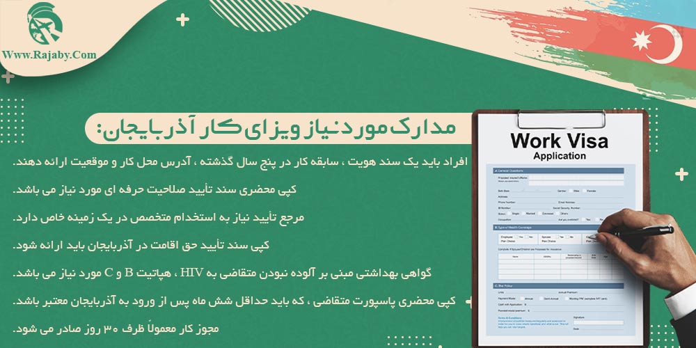 کار در آذربایجان مدارک مورد نیاز ویزای کار آذربایجان