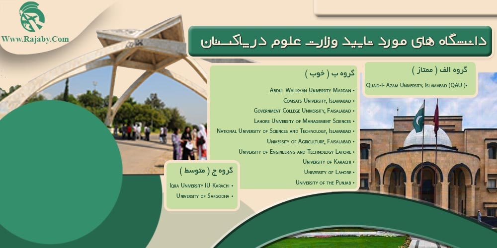 تحصیل در پاکستان دانشگاه های مورد تایید وزارت علوم در پاکستان