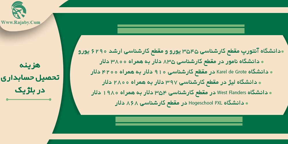 تحصیل رشته حسابداری در بلژیک هزینه تحصیل حسابداری در بلژیک