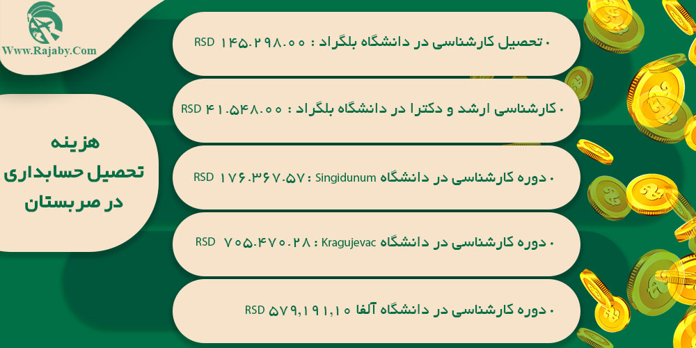 تحصیل رشته حسابداری در صربستان هزینه تحصیل حسابداری در صربستان