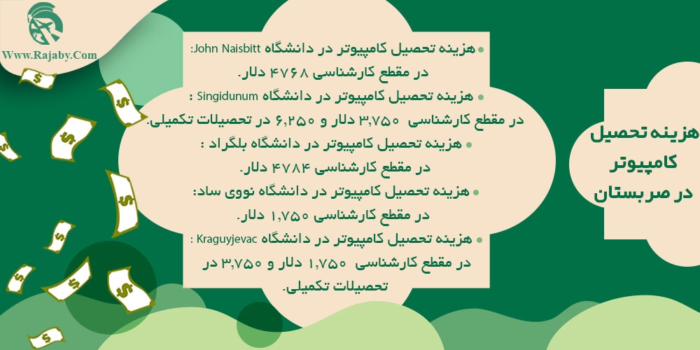 تحصیل رشته کامپیوتر در صربستان هزینه تحصیل کامپیوتر در صربستان