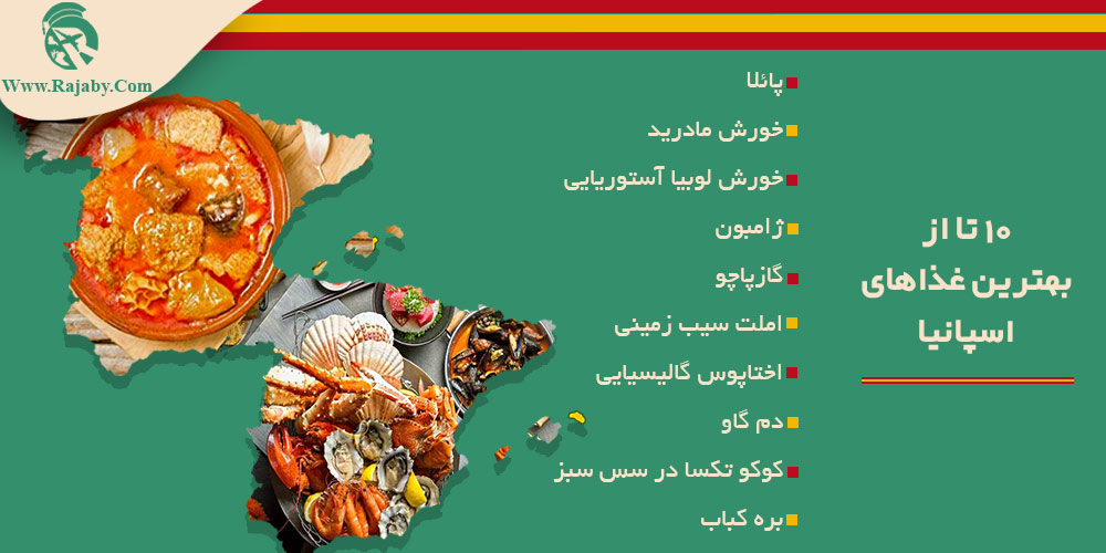 اطلاعات کشور اسپانیا 10 تا از بهترین غذاهای اسپانیا