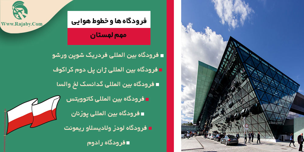 اطلاعات کشور لهستان فرودگاه ها و خطوط هوایی مهم لهستان