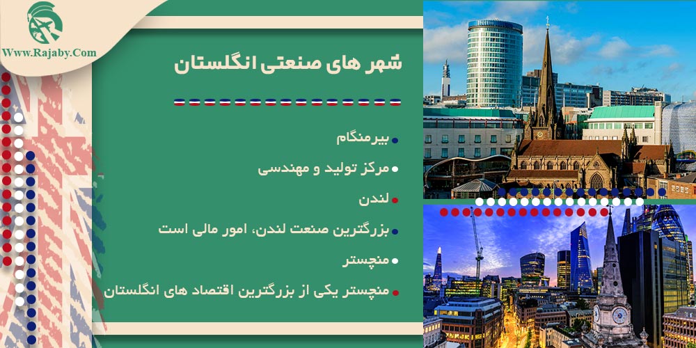 اطلاعات کشور انگلستان شهر های صنعتی انگلستان