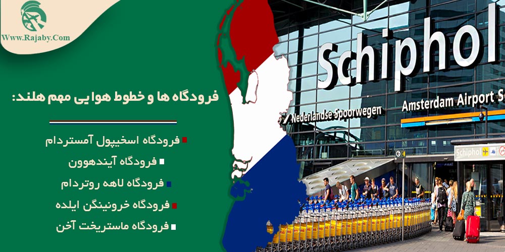 اطلاعات کشور هلند فرودگاه ها و خطوط هوایی مهم هلند