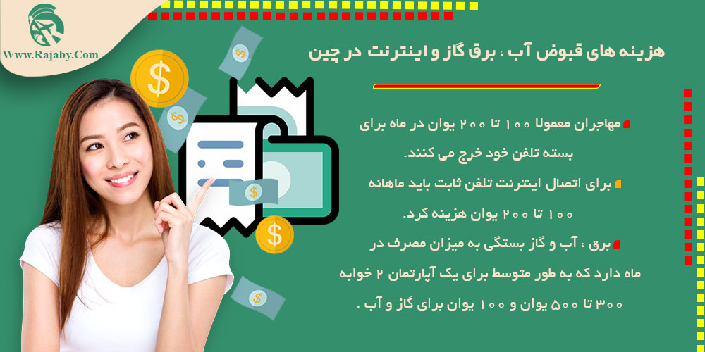هزینه های زندگی در چین هزینه های قبوض آب ، برق گاز و اینترنت در چین