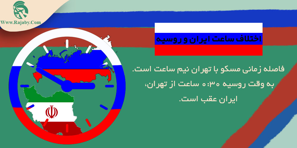 اختلاف ساعت ایران و روسیه