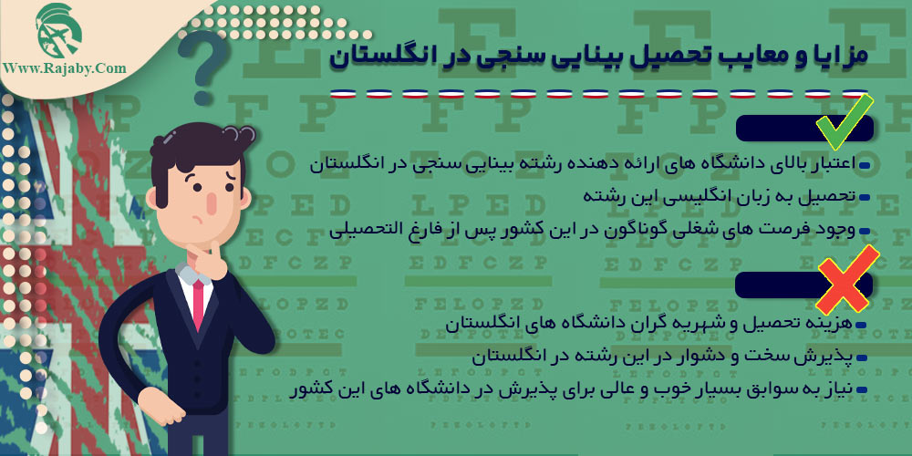 تحصیل رشته بینایی سنجی در انگلستان مزایا و معایب تحصیل بینایی سنجی در انگلستان
